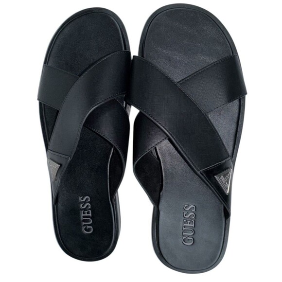 Guess Mens Size 7 Sandals Slides Slip On Black Shoes Summer Pool House Shoes New main image 6